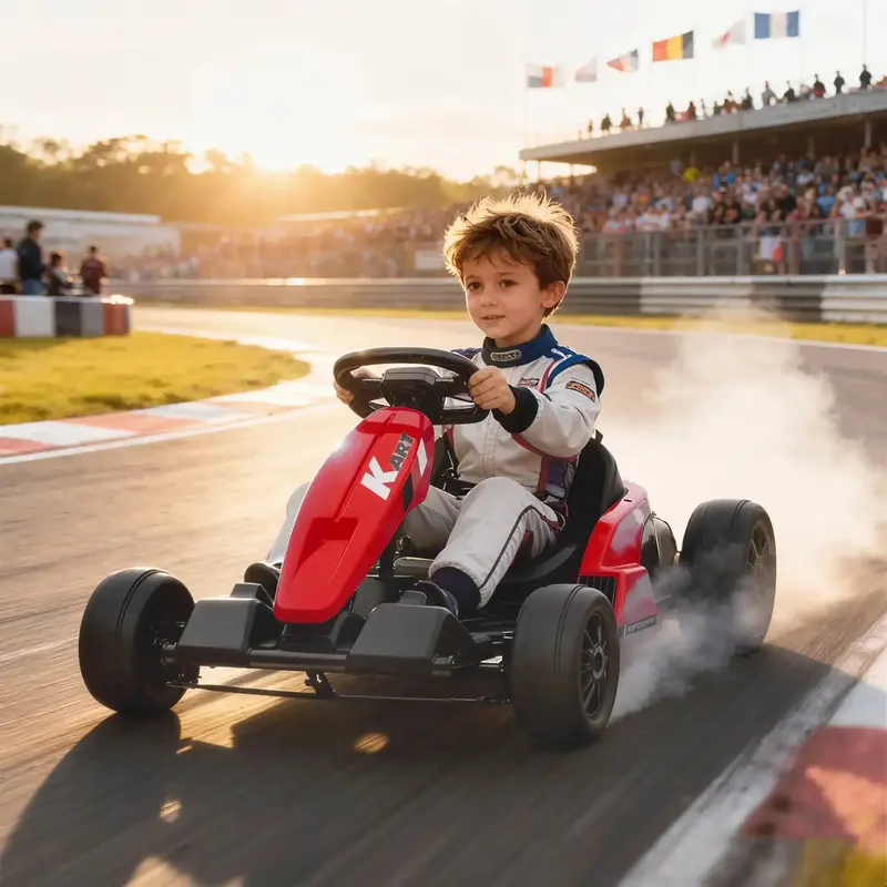 AIYAPLAY 24V Red Electric Go-Kart – Speed-Ready Ride-On Featuring Height-Adjustable Seat & Safety Harness