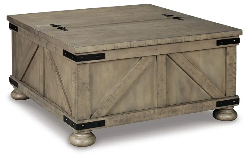 Aldwin Gray Storage Cocktail Table with Concealed Compartment