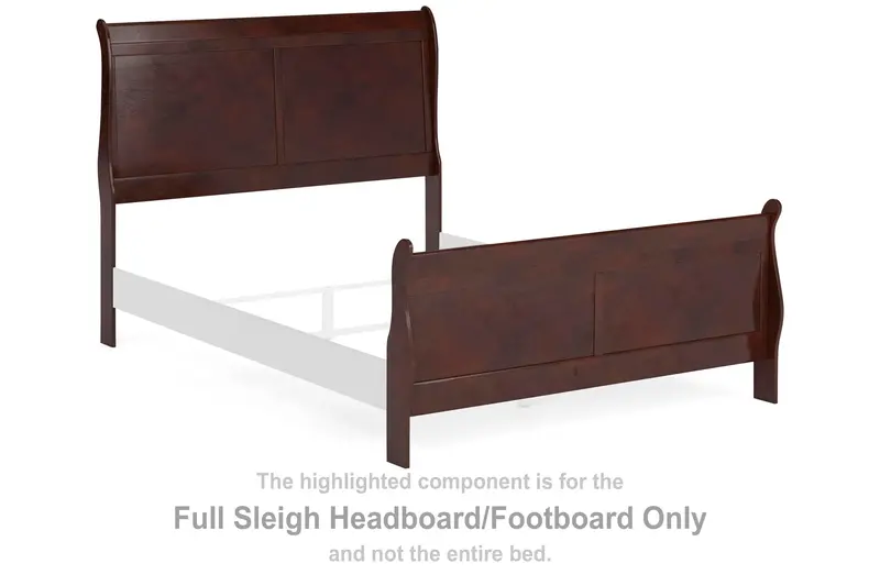 Alisdair Reddish Brown Full-Size Sleigh Bed with Headboard and Footboard