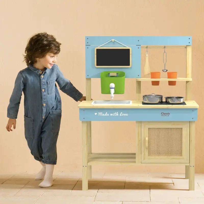All-Weather Outdoor Play Kitchen with Functional Water Flow | Garden Mud Kitchen by Classic World