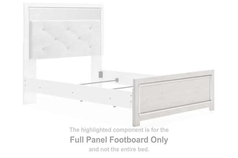 Altyra White Full-Panel Footboard for Bed Frame