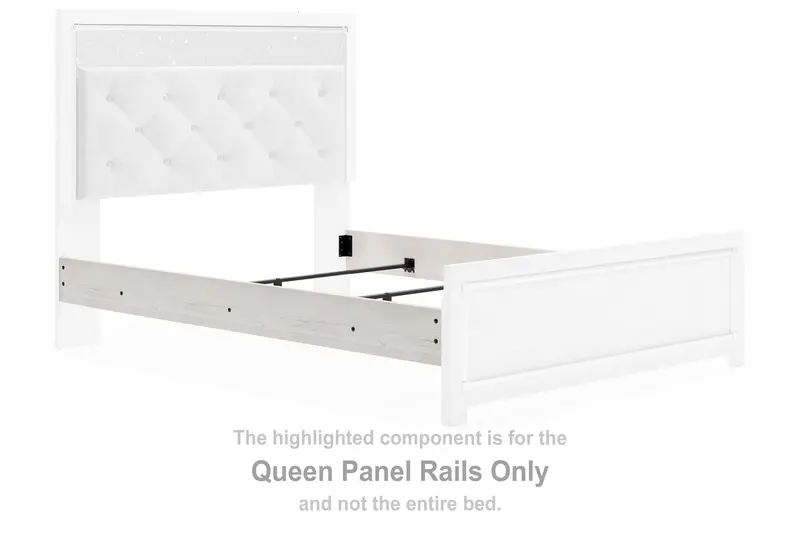 Altyra White Queen Panel Bed Rails