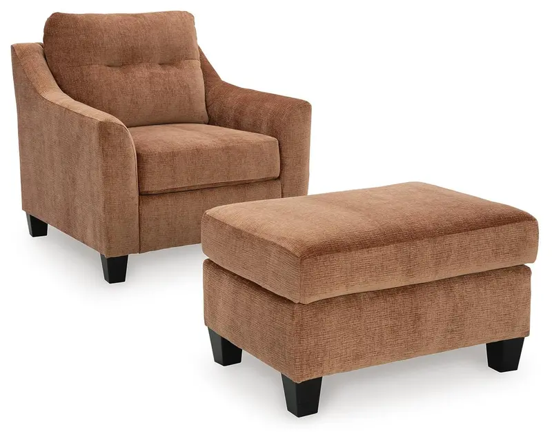 Amity Bay Clay Upholstered Chair and Matching Ottoman