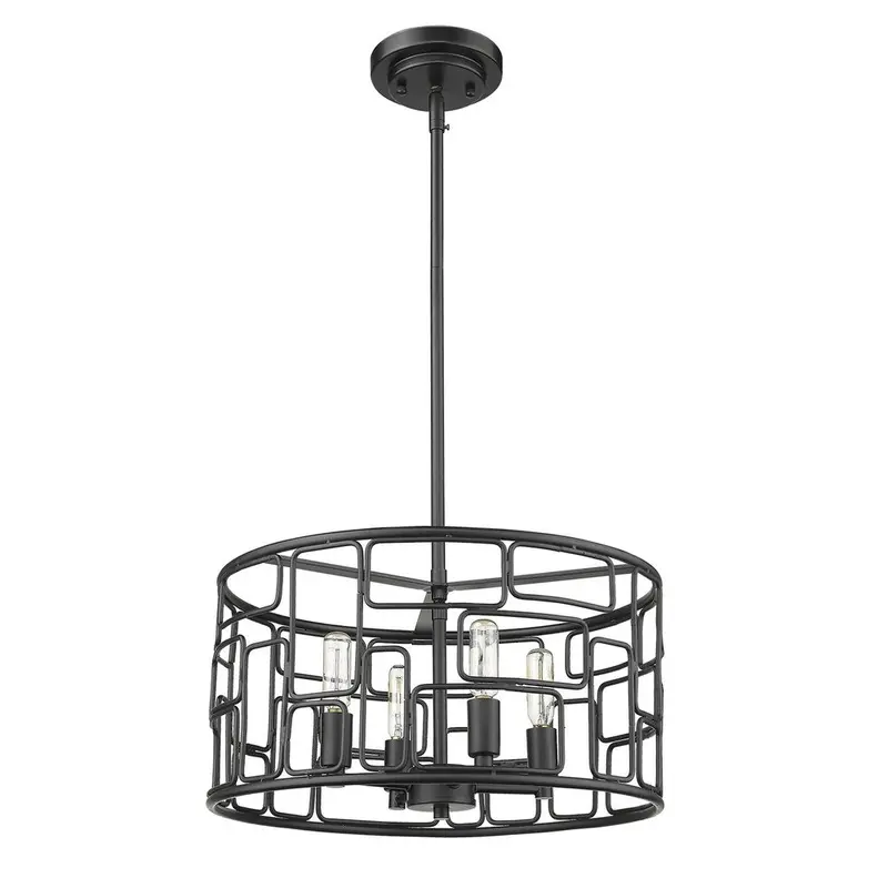 Amoret 4-Light Matte Black Adjustable Pendant
