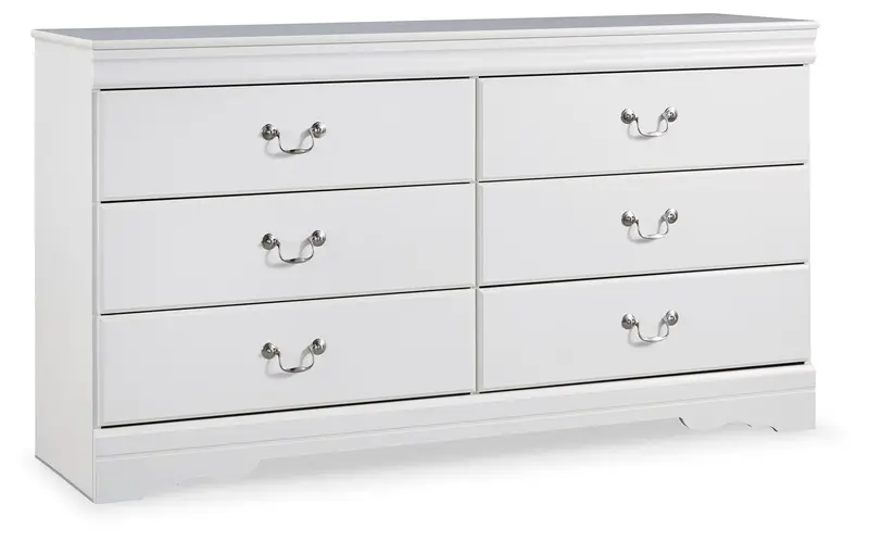 Anarasia White 6-Drawer Dresser – Contemporary Bedroom Storage