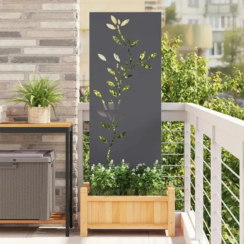 Anthracite Matte Privacy Screen – 140 cm Garden Divider with Modern Appeal | VIDAXL