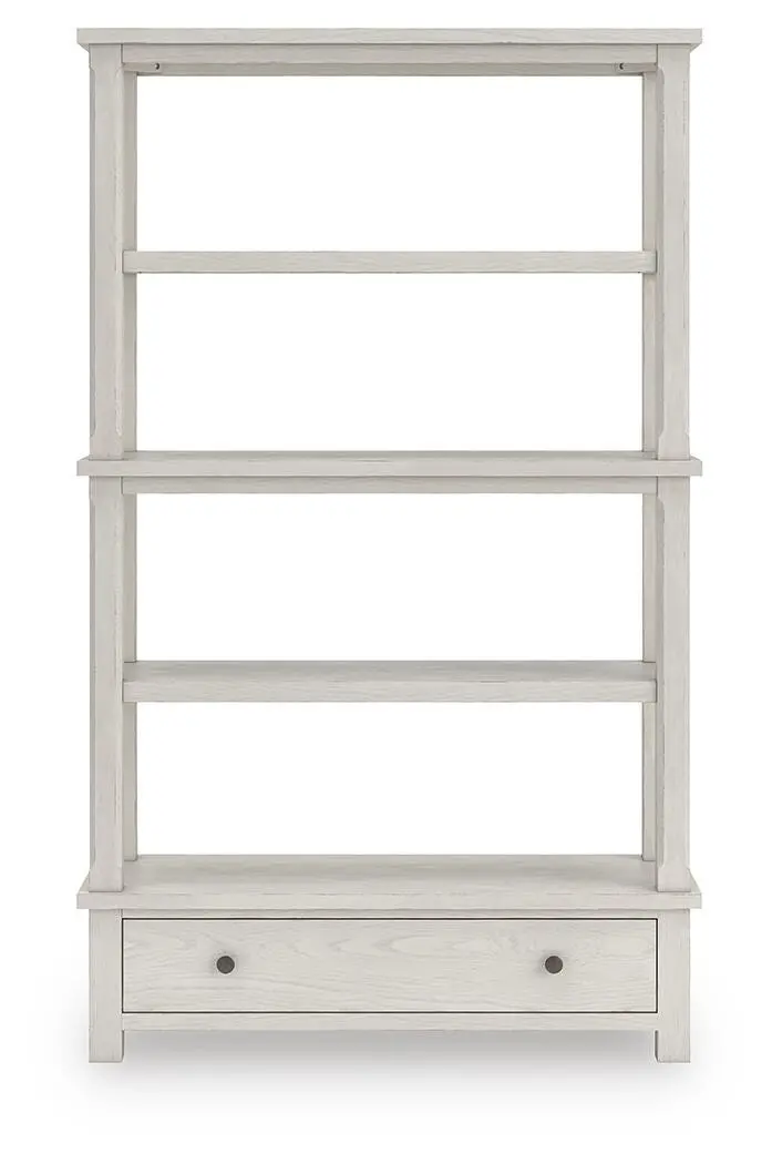 Antique White Wooden Bookcase for Living Room or Office – Robbinsdale Style
