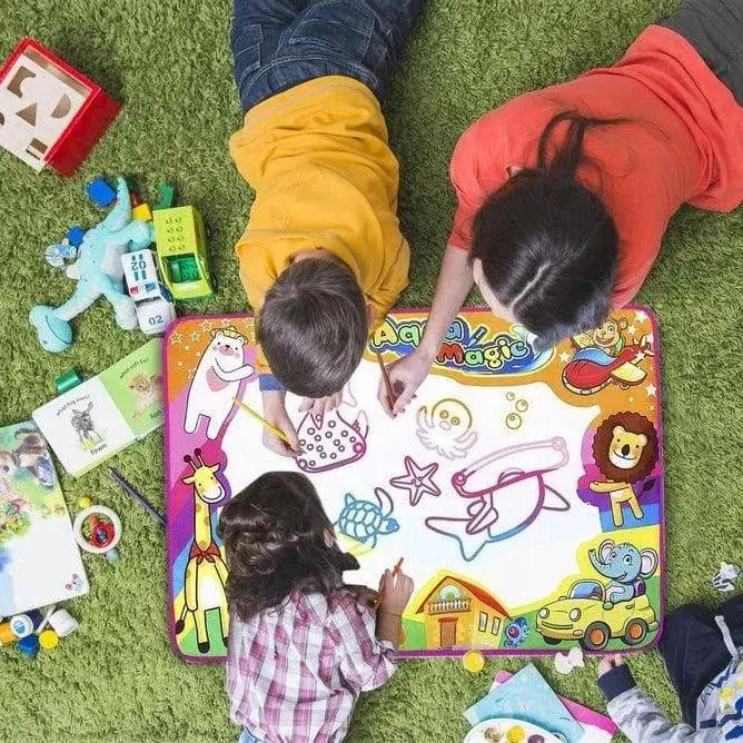 Aqua Doodle Water Drawing Mat (86×57 cm) – Mess-Free Creative Play with Magic Pens & Stencils by SOKA®