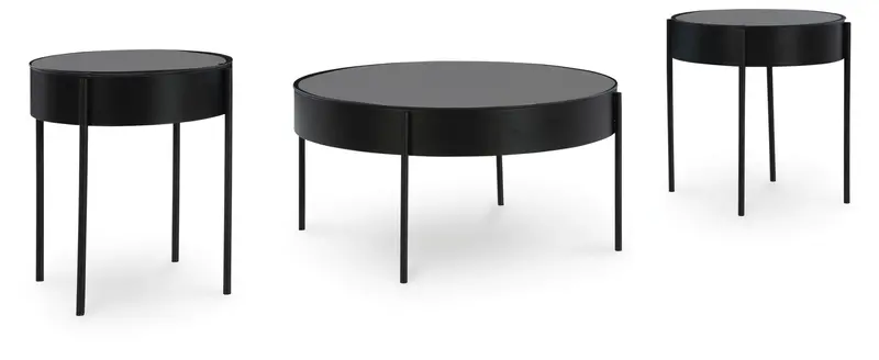 Ardoline Black Three-Piece Occasional Table Set