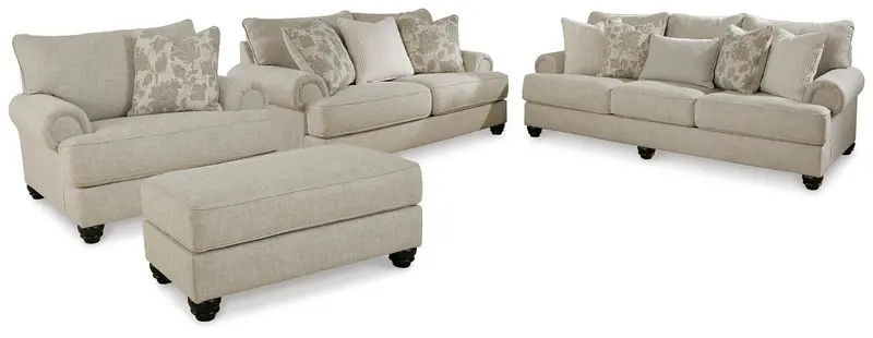Asanti Fog Upholstered Seating Set: Sofa, Loveseat, Chair & Ottoman