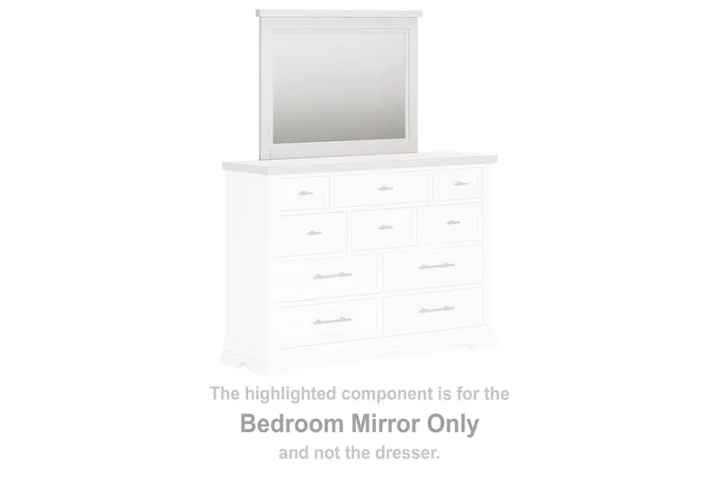 Ashbryn White and Natural Wood Bedroom Wall Mirror