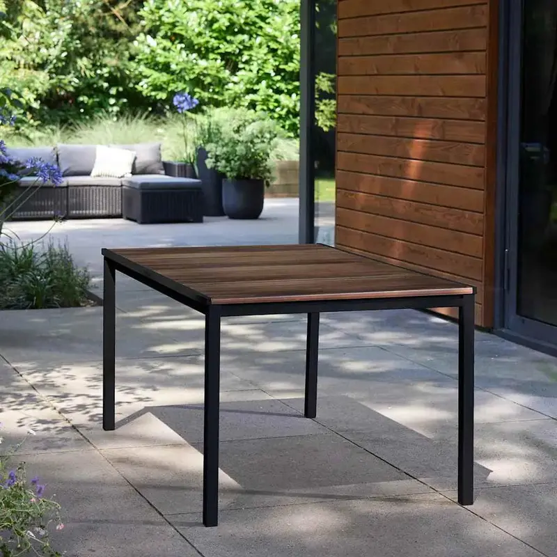 Ashwood & Black Steel ‘Porto’ Dining Table | Signature 160cm Modern Garden or Indoor Table