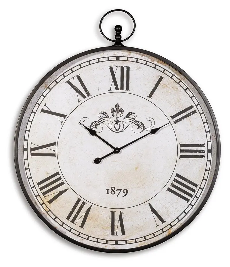 Augustina Vintage-Style Black Wall Clock
