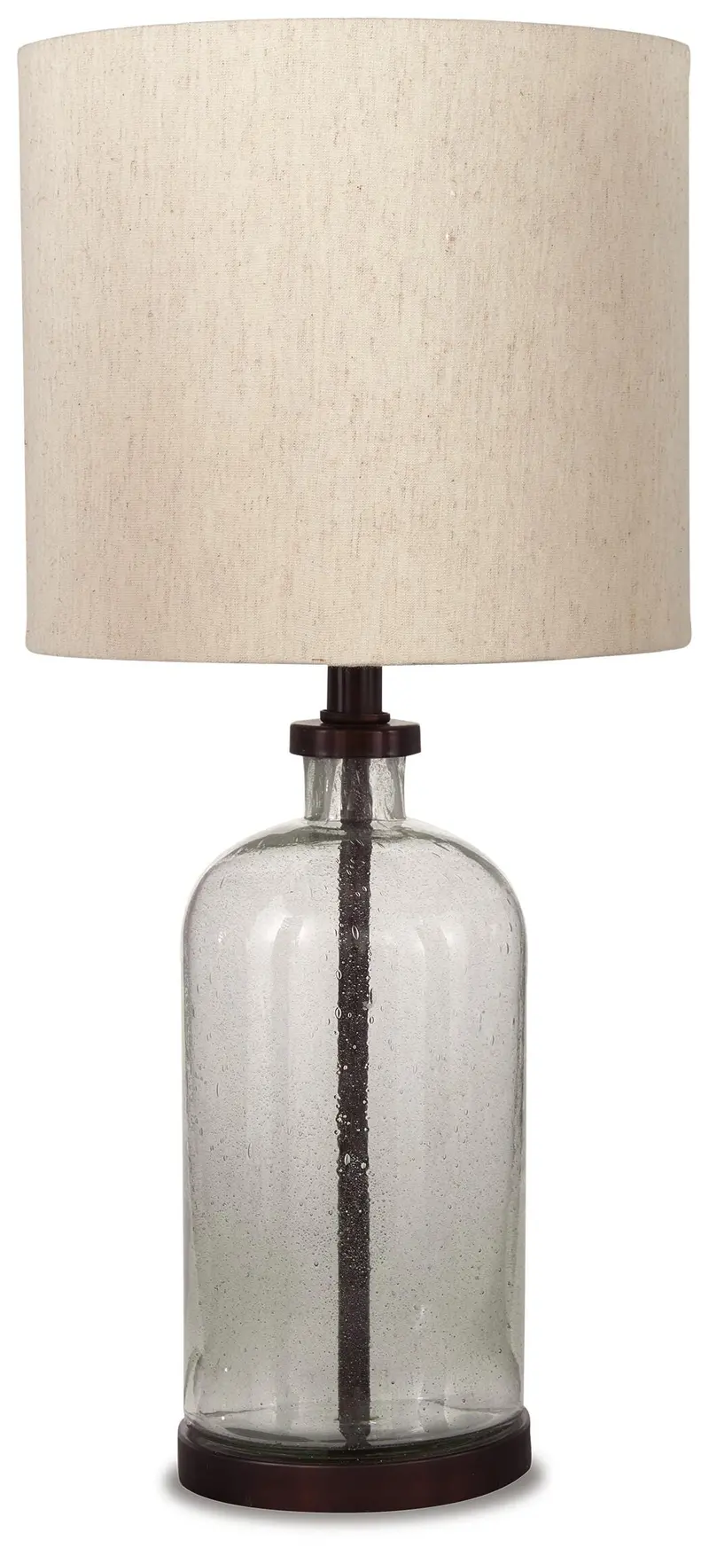 Bandile Elegant Clear Glass and Bronze Table Lamp (Single Unit)