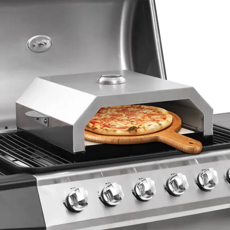 BBQ-Ready Ceramic Pizza Oven with Stainless Steel Hood & Baking Stone – VIDAXL