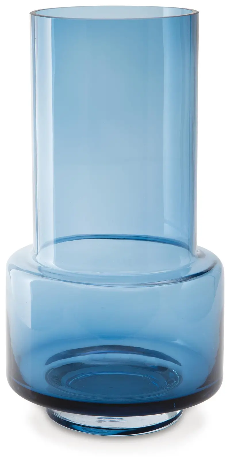 Bealen Dark Blue Glass Vase – Sleek Contemporary Table Decor