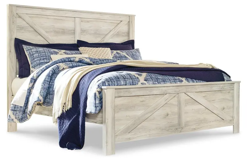 Bellaby Whitewash King Crossbuck Panel Bed