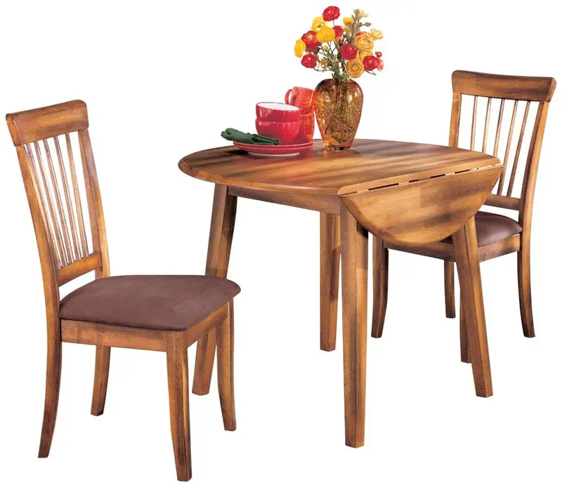 Berringer Rustic Brown Dining Table with Two Chairs