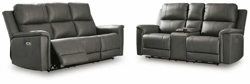 Beryton Anchor Blue Sofa and Loveseat Pair