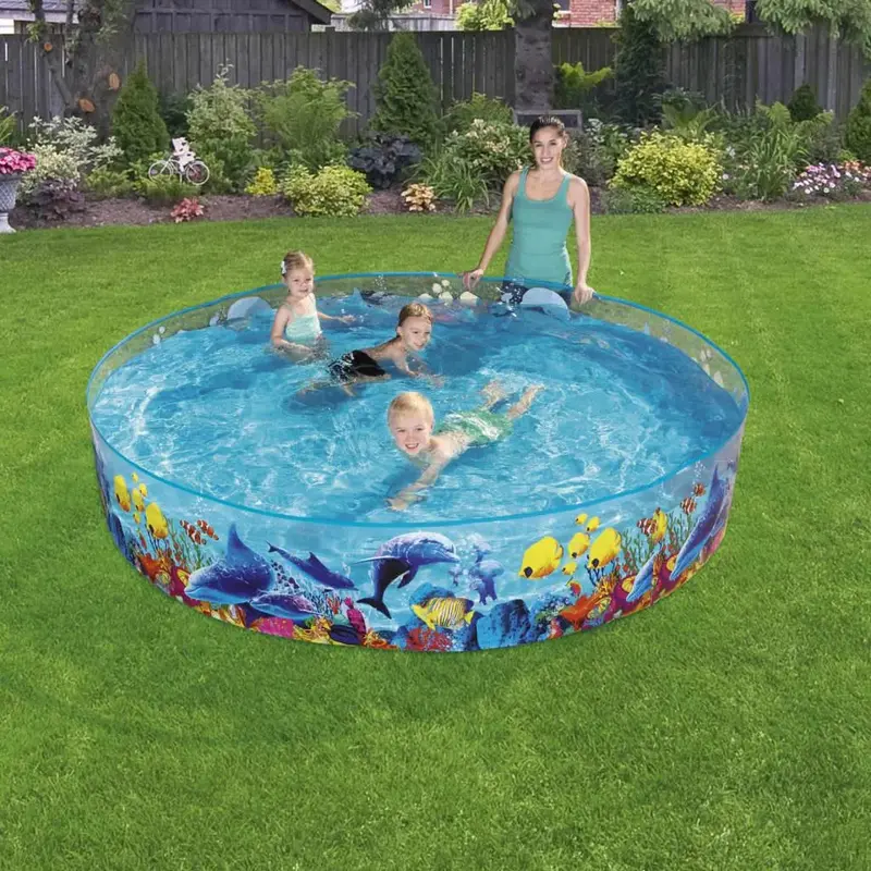 Bestway Fill ‘N Fun Odyssey Inflatable Pool – Coral Reef Print, 244x46cm, 2074L Capacity