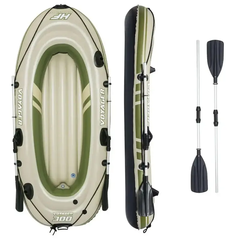 BESTWAY Voyager 300 Hydro-Force Inflatable Boat — 243 cm, 2-Person Raft with Oars
