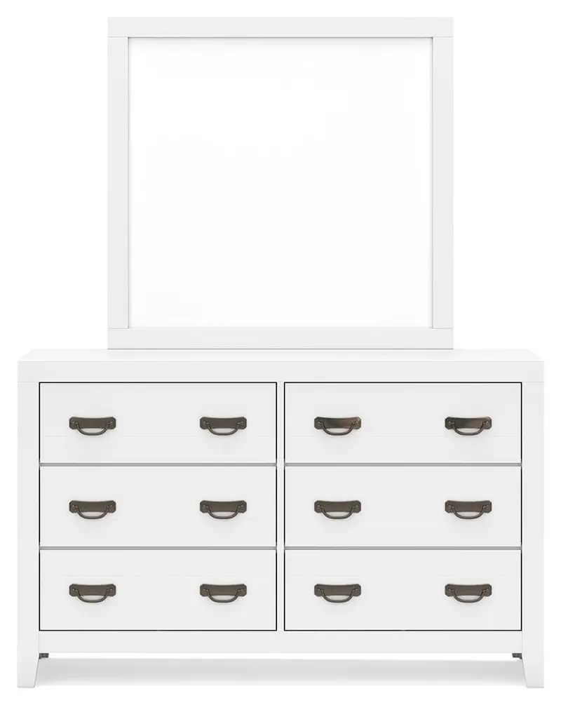Binterglen White Dresser with Mirror
