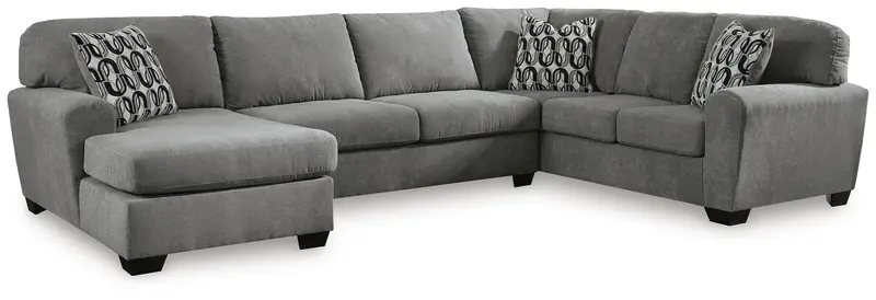 Birkdale Court Gray 3-Piece Sectional Sofa with Chaise
