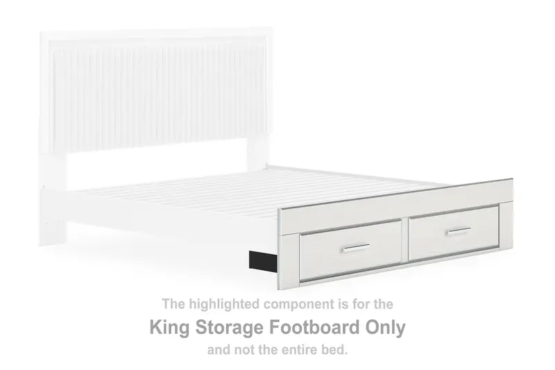 Birmonton White King-Size Storage Footboard Bed