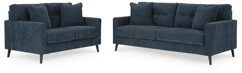 Bixler Navy Sofa and Loveseat Ensemble