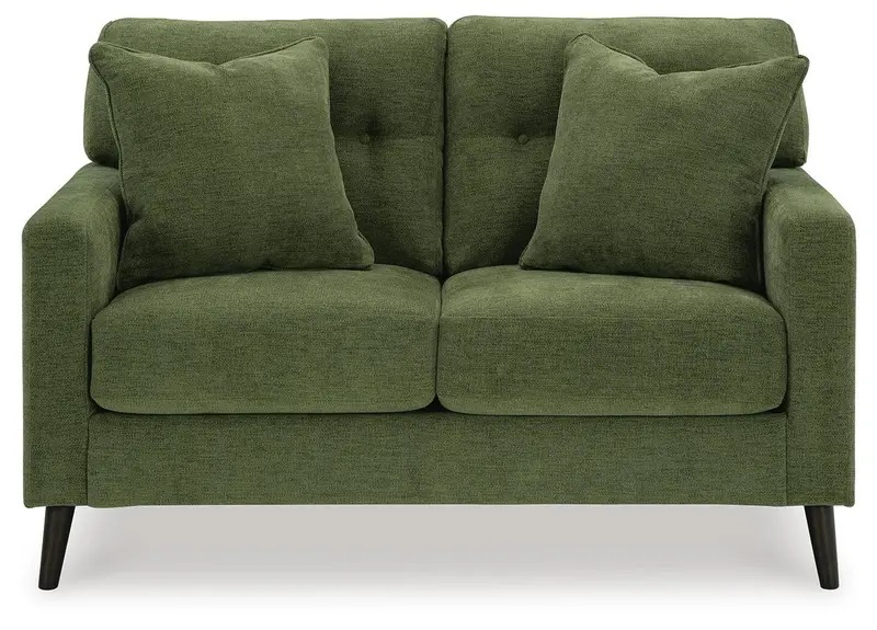 Bixler Olive Fabric Loveseat – Coordinating Style
