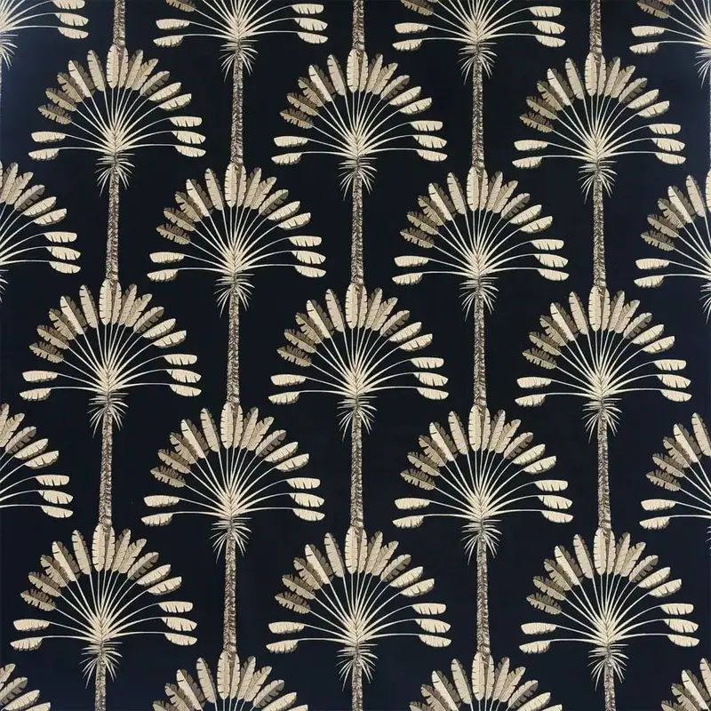 Black and Gold Palm Palace Wallpaper