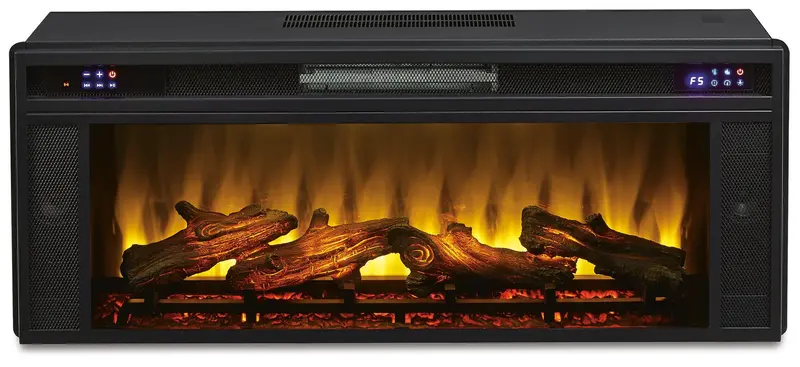 Black Fireplace Insert for Entertainment Units