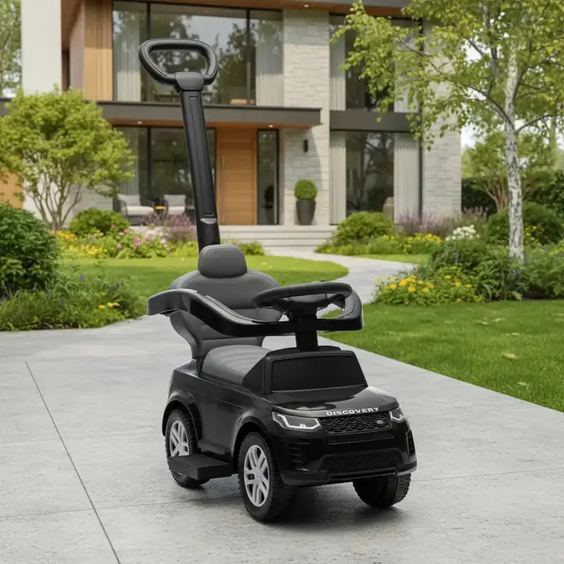 Black Land Rover Discovery Ride-On Car – Authentic Licensed 2-in-1 Push-and-Ride Toy by AIYAPLAY