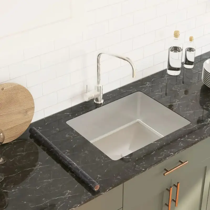 Black Marble-Style Furniture Sticker – 90x500cm Removable PVC Vinyl Wrap with Smoothing Tool by VIDAXL