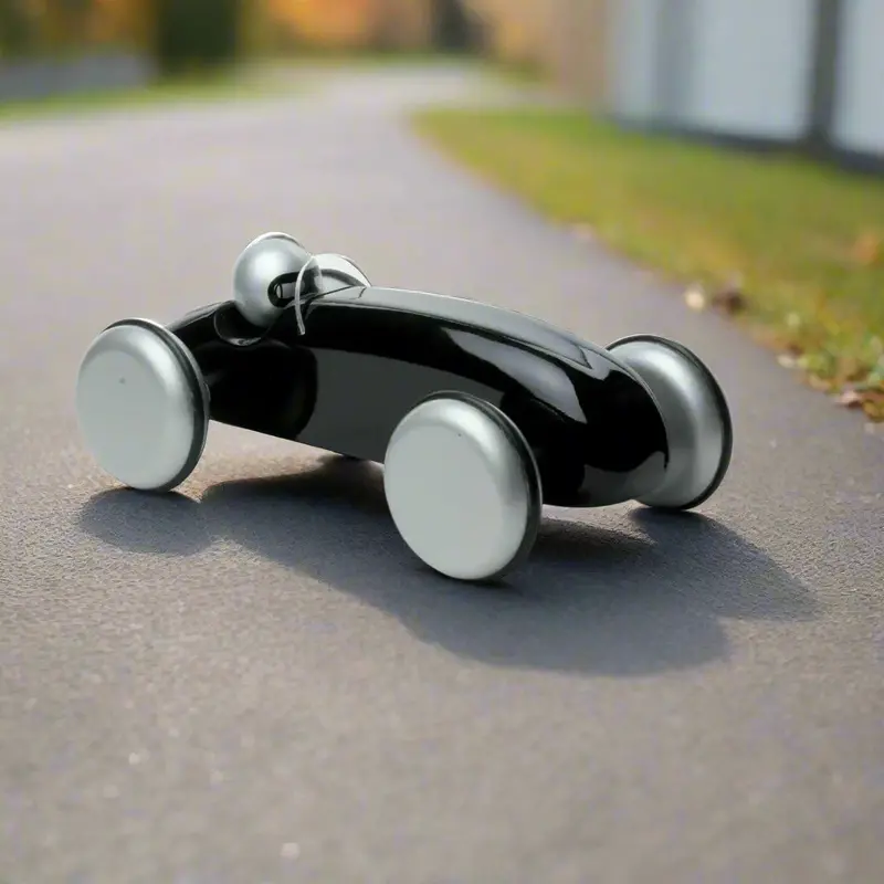Black Solid Beech Speedster Racing Car | VILAC Retro Wooden Toy Vehicle