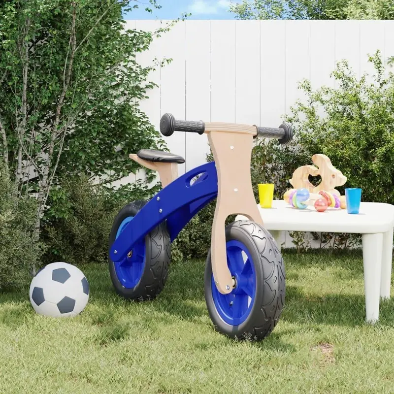 Blue & Black Balance Bike for Children – Plywood Frame with Height-Adjustable Seat & Handlebars | VIDAXL