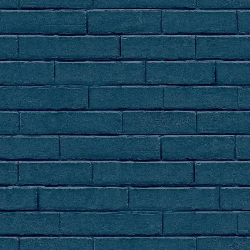 Blue Good Vibes Brick Wall Wallpaper