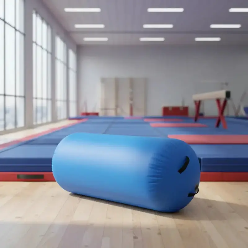Blue Inflatable Gymnastics Barrel – 120 cm Air-Filled Training Roll for Yoga, Fitness & Tumbling | VIDAXL