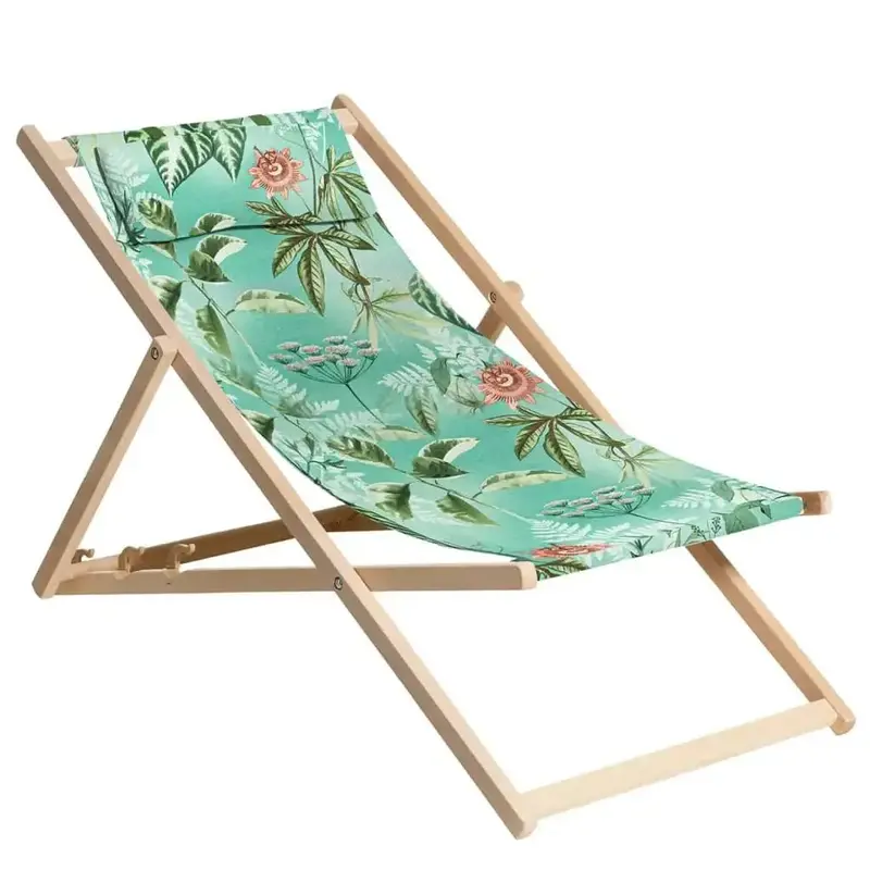 Blue Mauel Wooden Beach Chair with Contoured Seat