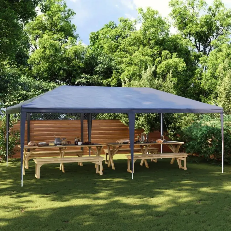 Blue Party Canopy Tent – 4m x 6m Pop-Up Event Shelter for Garden or Indoor Use