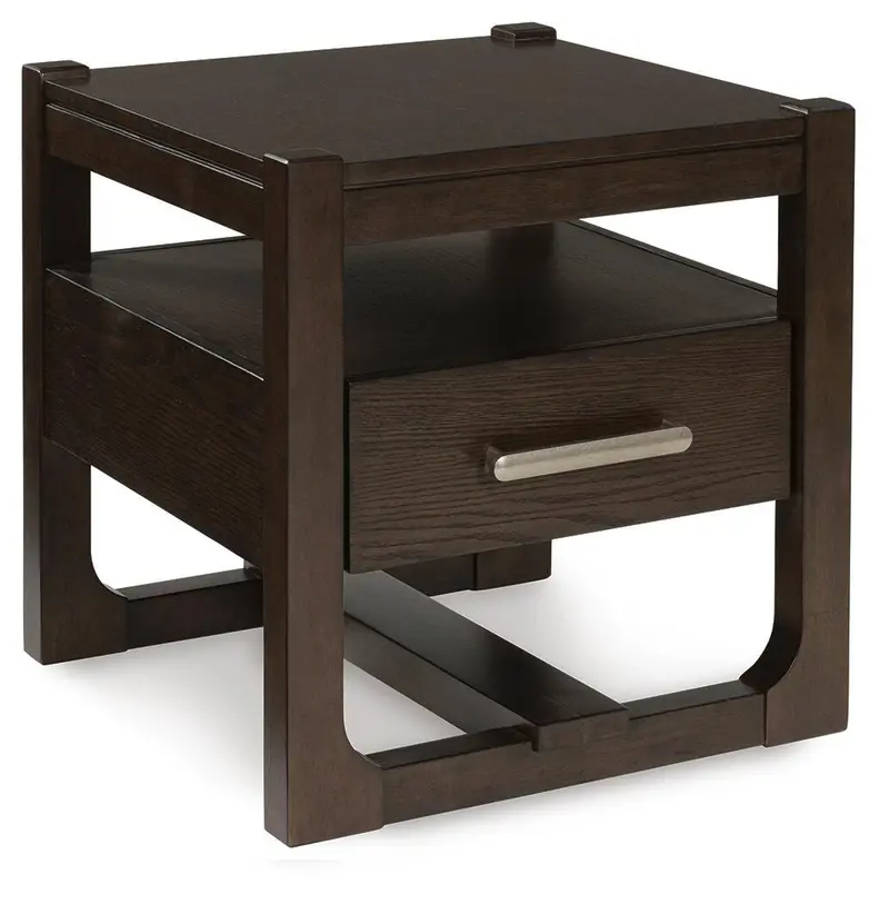 Breckington Dark Brown Square Side Table