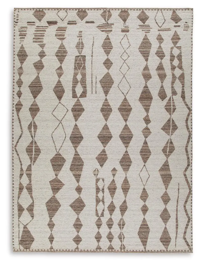 Brettler Beige-and-Brown Extra-Large Area Rug