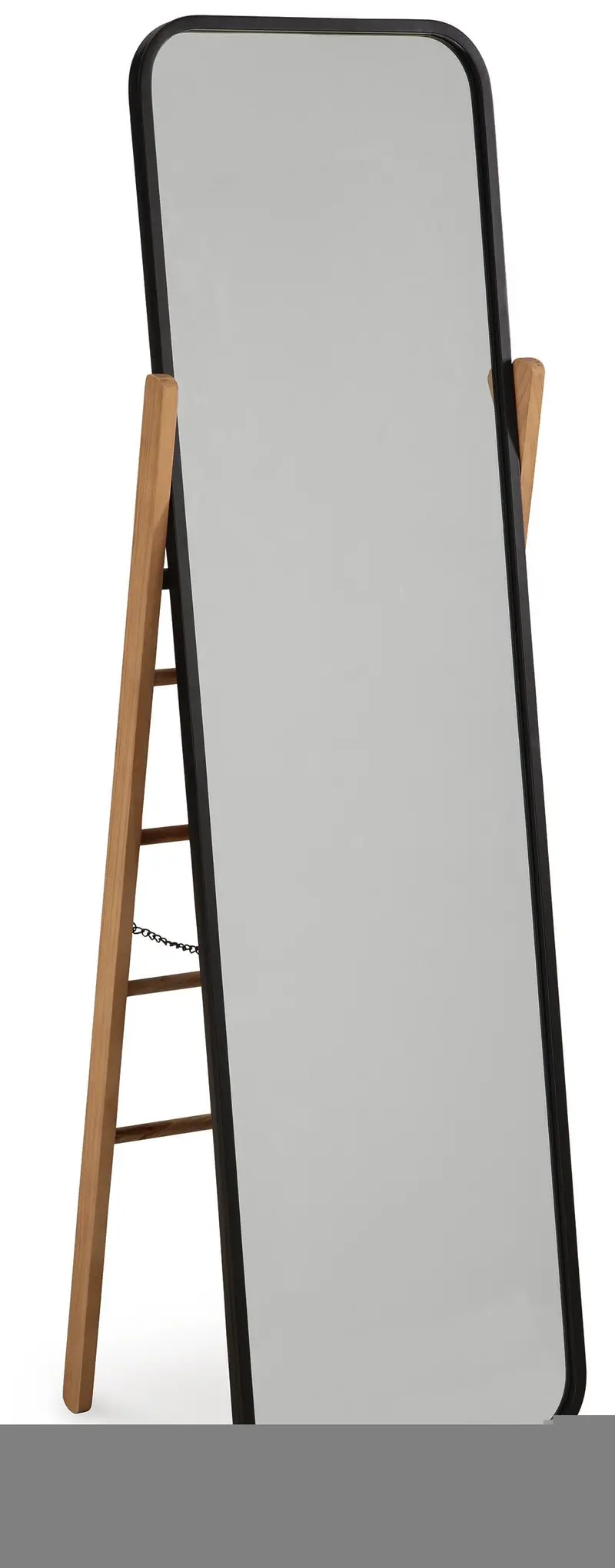 Bronick Sleek Black and Brown Floor Mirror