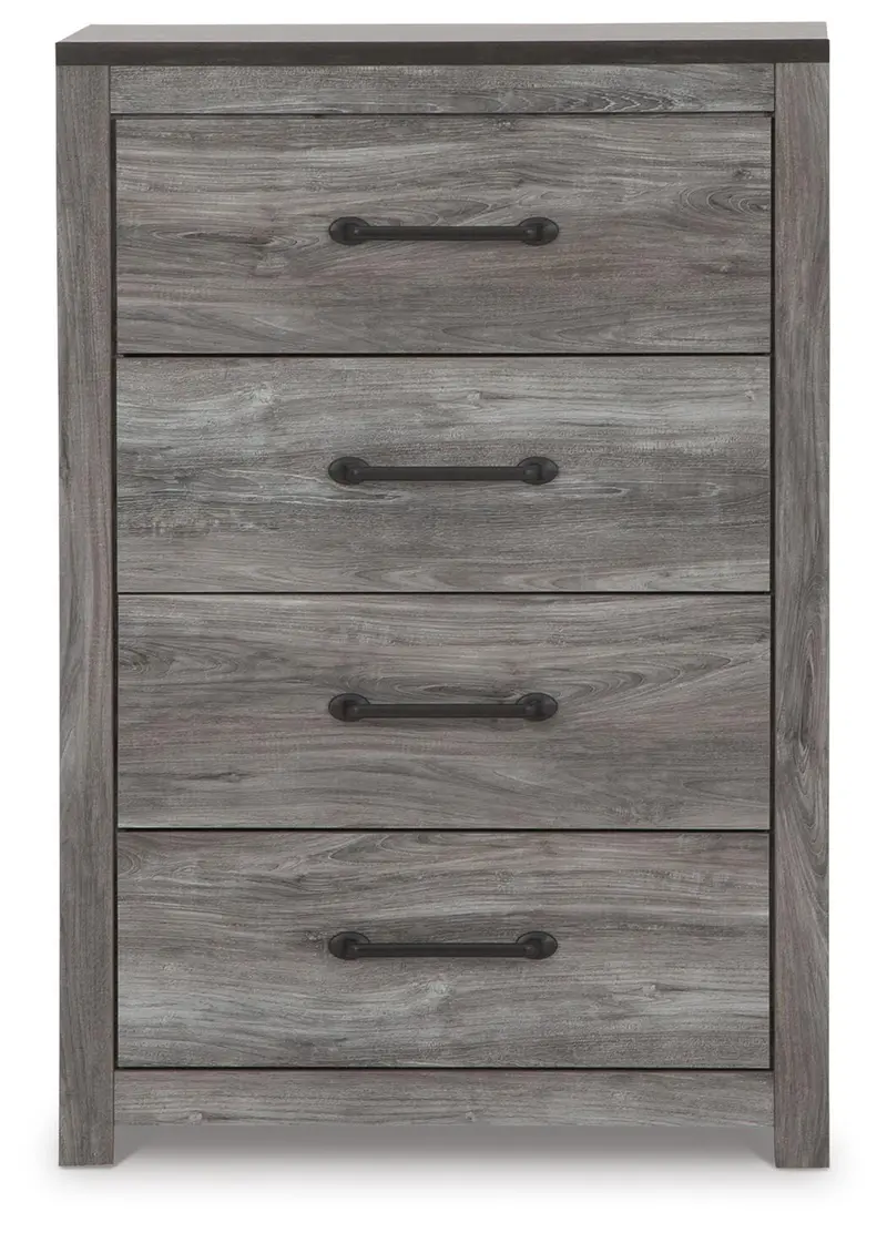 Bronyan Dark Gray 4-Drawer Narrow Chest for Compact Spaces