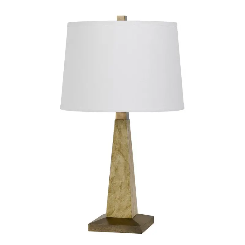 Brown Table Lamp – 28″ with Off-White Empire Shade