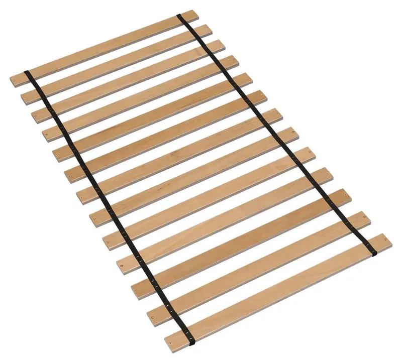 Brown Twin Platform Bed with Roll Slats