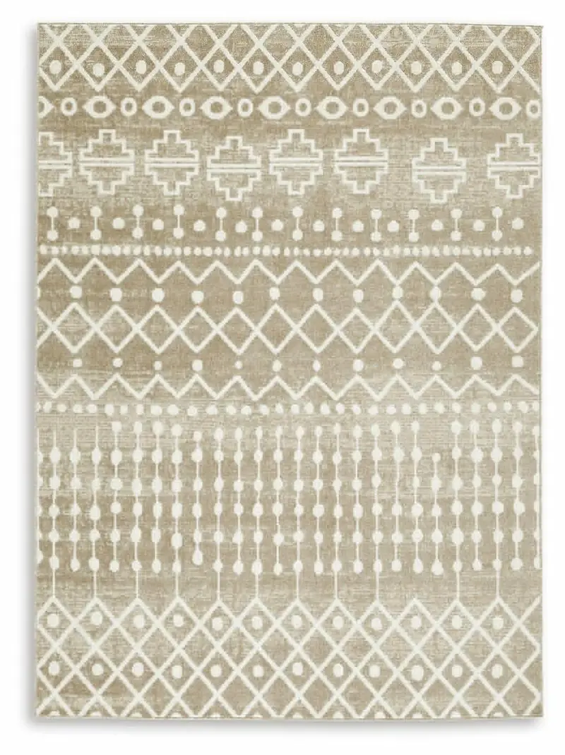 Bunchly Tan, Brown, and Cream Washable Area Rug – Medium Size
