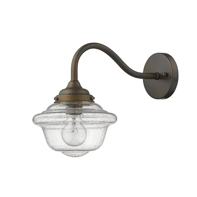 Burnished Bronze Vintage Schoolhouse-Design Outdoor Wall Light