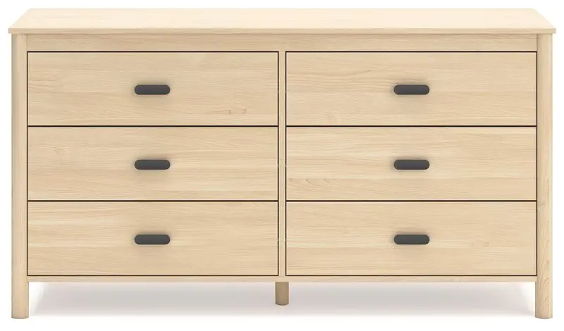 Cabinella Tan 6-Drawer Dresser with Warm Wood Tone