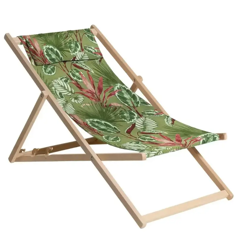 Cala Green Wooden Beach Chair – Lightweight, Stackable Coastal-Style Lounge Seat